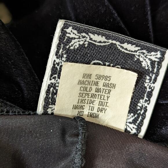 VINTAGE Dressing Clio Black Velvet Maxi Dress Size M - Picture 7 of 8